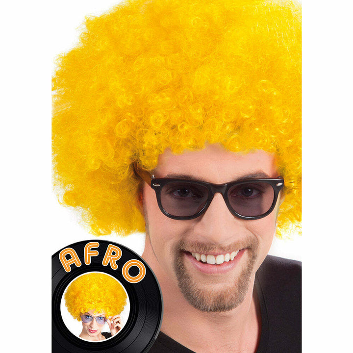 Perruque Afro jaune,Farfouil en fÃªte,Perruque