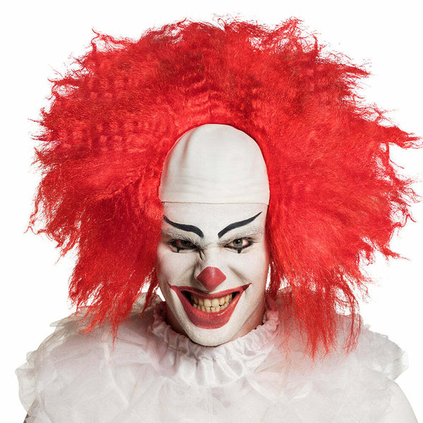 Perruque de clown horreur avec crâne et cheveux rouges,Farfouil en fÃªte,Perruques