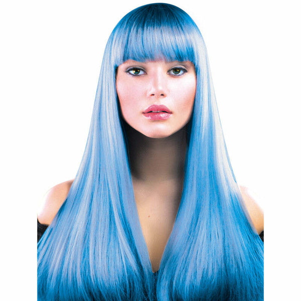 Perruque longue Lola - Bleu turquoise néon,Farfouil en fÃªte,Perruque
