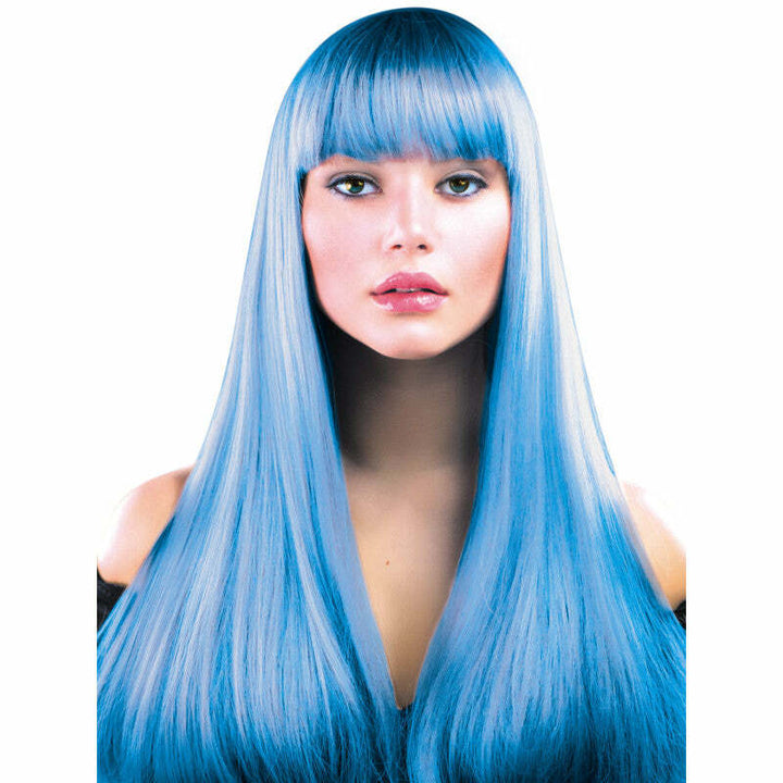 Perruque longue Lola - Bleu turquoise néon,Farfouil en fÃªte,Perruque