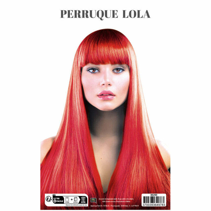 Perruque longue Lola - Rouge néon,Farfouil en fÃªte,Perruque