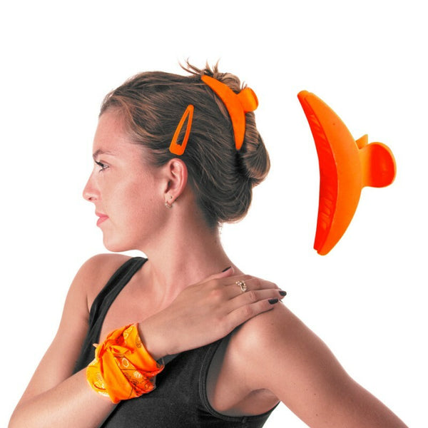 Pince à cheveux - Orange fluo,Farfouil en fÃªte,Accessoires de déguisement