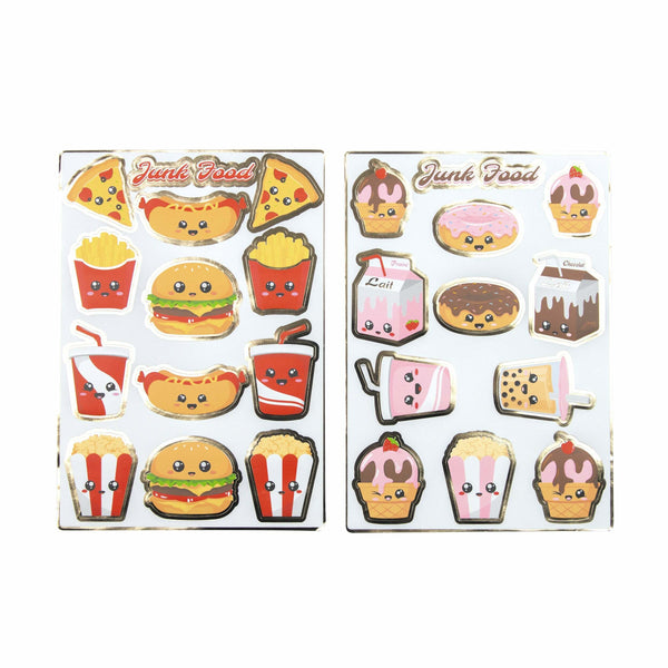 Planches de 25 stickers Junk Food,Farfouil en fÃªte,Décorations
