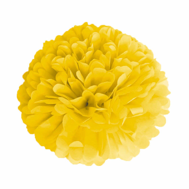 Pompom satin jaune 15 cm,Farfouil en fÃªte,Pompons, suspensions