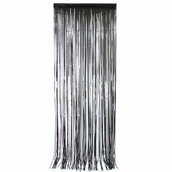 Rideau brillant noir 92 x 250 cm,Farfouil en fÃªte,Pompons, suspensions