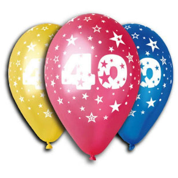 SACHET DE 10 BALLONS METAL MULTI NOMBRE 40,Farfouil en fÃªte,Ballons