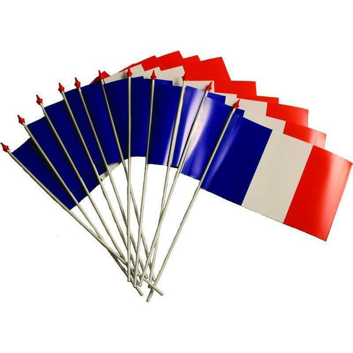 Sachet de 10 drapeaux en plastique France 9,5 x 16 cm,Farfouil en fÃªte,Drapeau