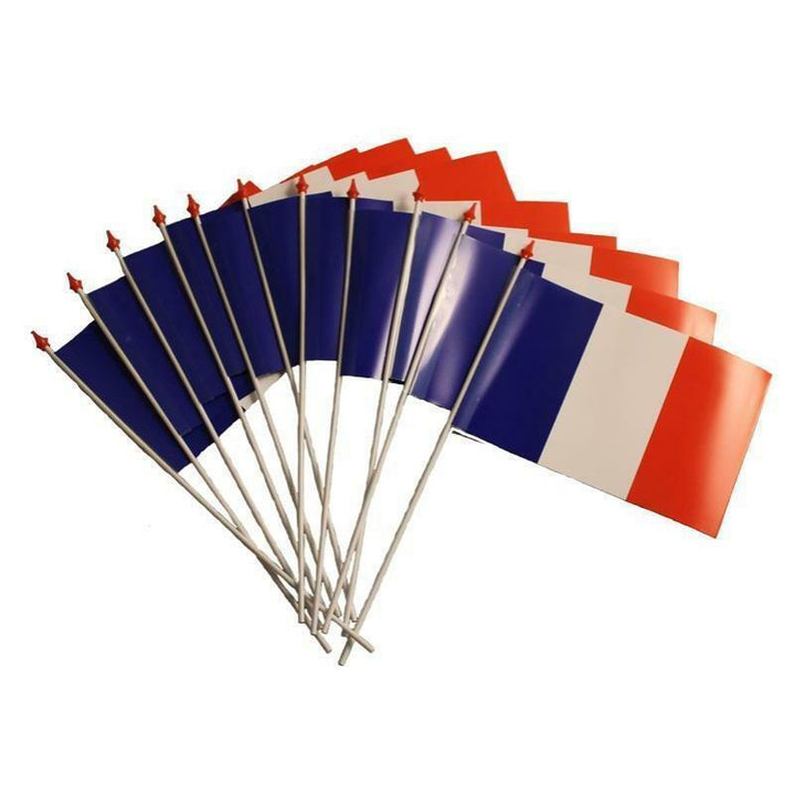Sachet de 100 drapeaux en plastique France 9,5 x 16 cm,Farfouil en fÃªte,Drapeau
