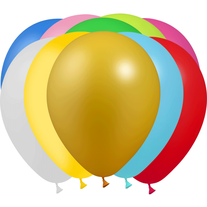 Sachet de 12 ballons de 28 cm métal Multicolore Balloonia®,Farfouil en fÃªte,Ballons