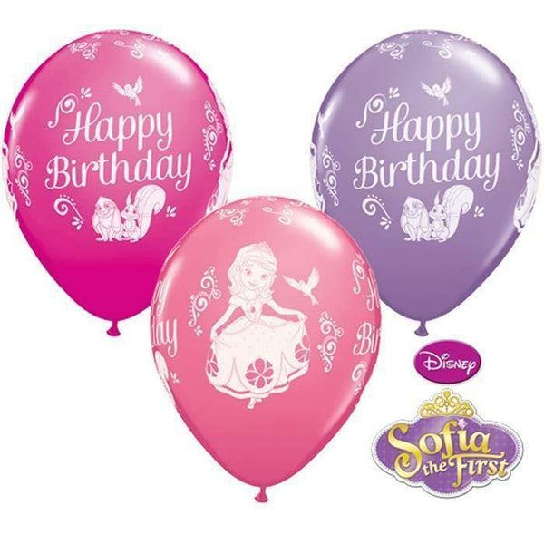 SACHET DE 25 BALLONS "HAPPY BIRTHDAY" PRINCESSE SOFIA™ 11" 28 CM QUALTEX®,Farfouil en fÃªte,Ballons