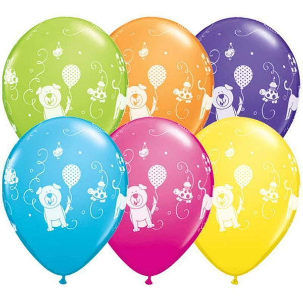 SACHET DE 25 BALLONS ADORABLES ANIMAUX 11" 28 CM QUALATEX®,Farfouil en fÃªte,Ballons