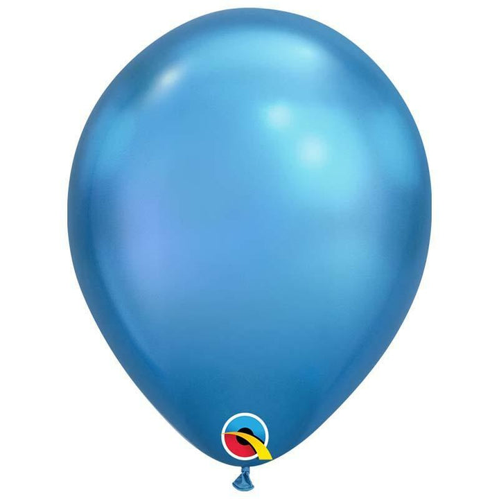 SACHET DE 25 BALLONS CHROME BLEU 11" QUALATEX,Farfouil en fÃªte,Ballons