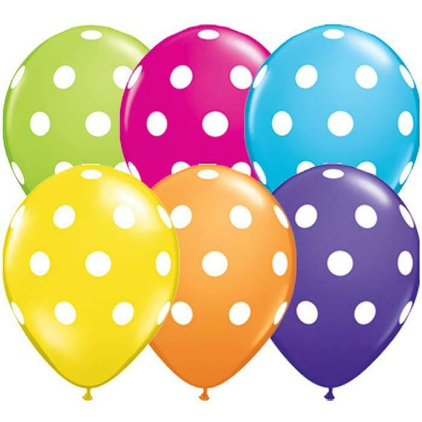 SACHET DE 50 BALLONS À POIS MULTICOLORE TROPICAL 11" 28 CM QUALATEX®,Farfouil en fÃªte,Ballons