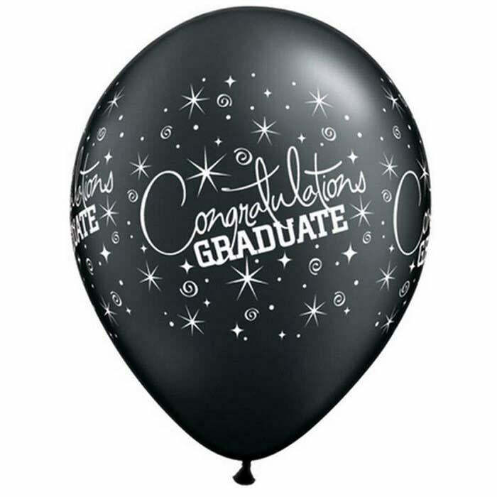 Sachet de 6 ballons "Congratulations Graduate" 28cm 11" Qualatex®,Farfouil en fÃªte,Ballons
