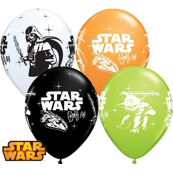 Sachet de 6 ballons en latex Dark Vador et Yoda Star wars™ Qualatex®,Farfouil en fÃªte,Ballons