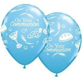 SACHET DE 6 BALLONS ON YOUR COMMUNION BLEU PÂLE 11" 28 CM QUALATEX®,Farfouil en fÃªte,Ballons