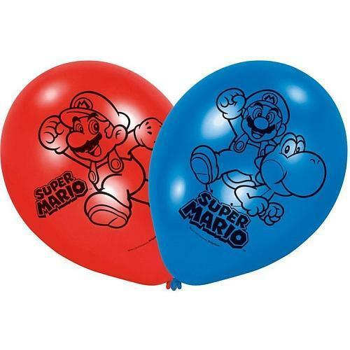Sachet de 6 ballons rouges et bleus Super Mario™,Farfouil en fÃªte,Ballons