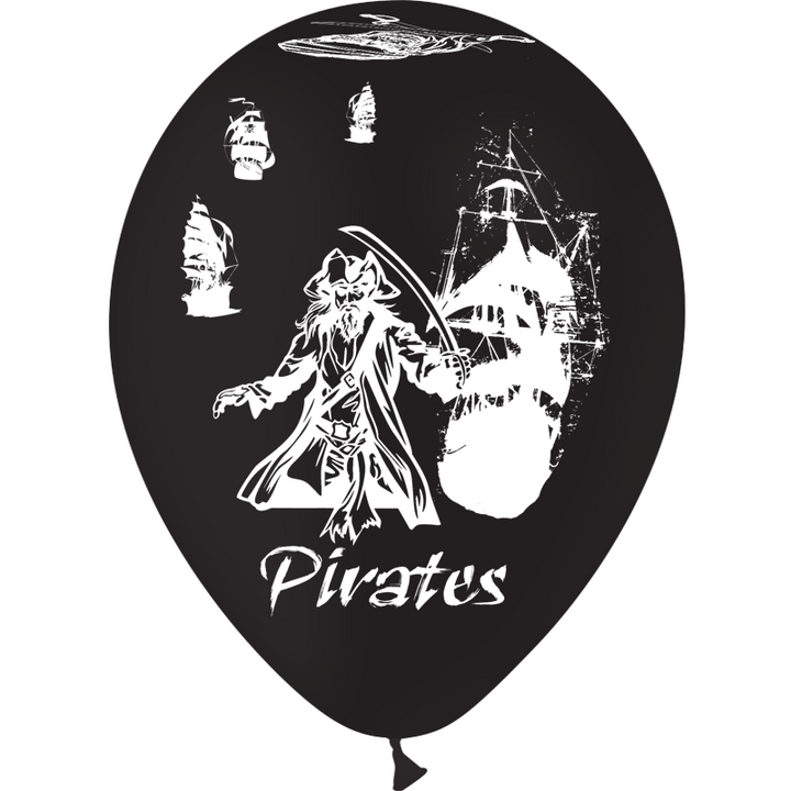 Sachet de 8 ballons noirs pirates 11" 30 cm Balloonia®,Farfouil en fÃªte,Ballons