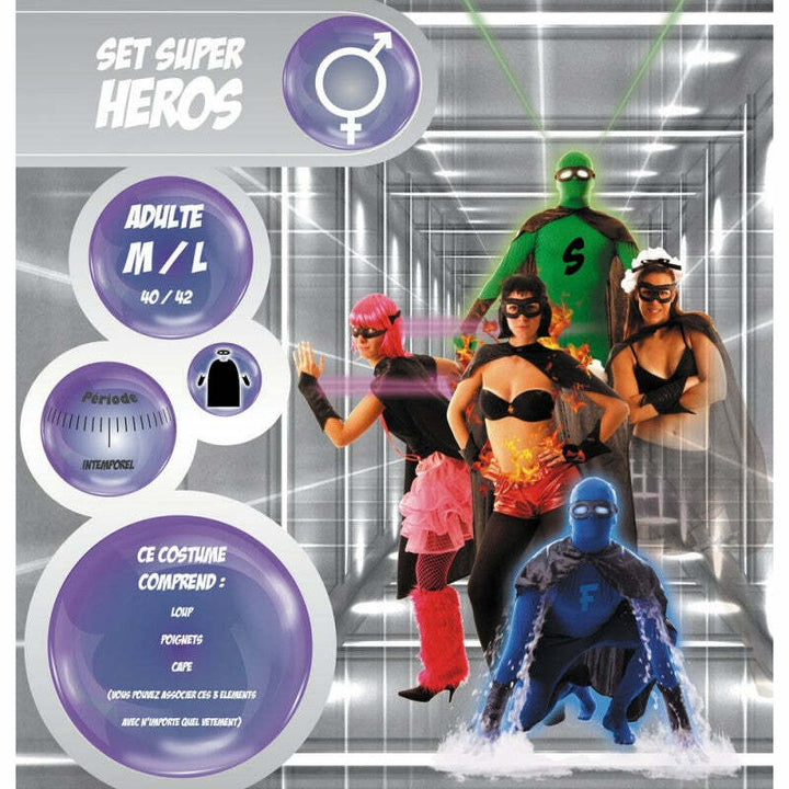 Set d'accessoires de super héros pour adultes - Noir,Farfouil en fÃªte,Cape