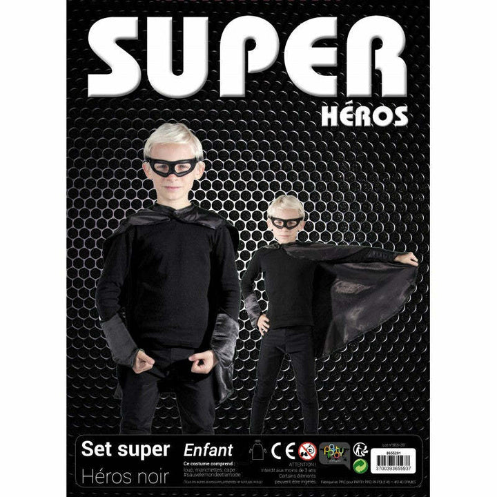 Set d'accessoires de super héros pour enfants - Noir,Farfouil en fÃªte,Cape