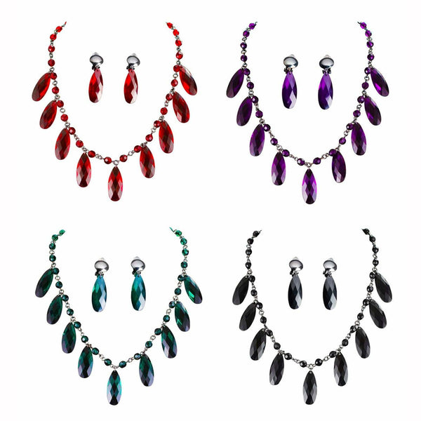 Set de collier et boucles d'oreilles gothique en 4 couleurs,Farfouil en fÃªte,Bijoux