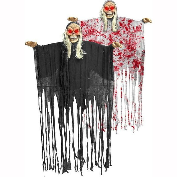 Squelette à suspendre drapé noir 170 cm,Farfouil en fÃªte,Décorations