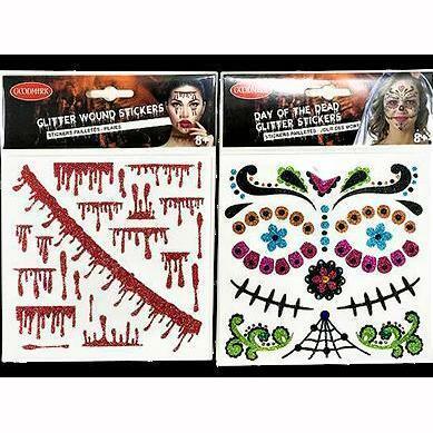 Stickers visage avec paillettes Halloween,Farfouil en fÃªte,Effets spéciaux pour déguisements