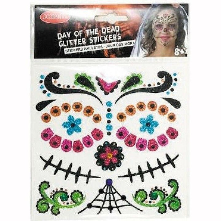 Stickers visage avec paillettes Halloween,Jour des morts,Farfouil en fÃªte,Effets spéciaux pour déguisements