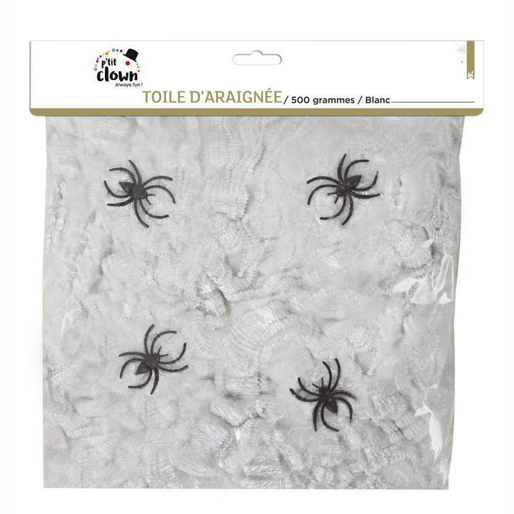 Toile d'araignée blanche 500g + 10 araignées noires,Farfouil en fÃªte,Décorations