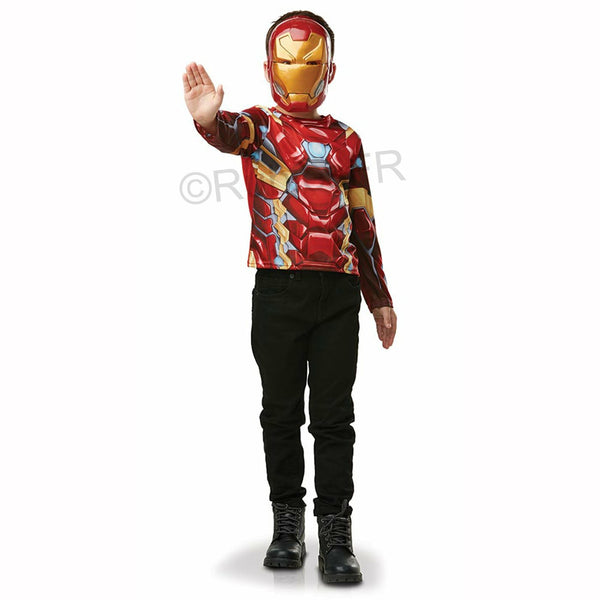 Top enfant classique + masque Iron Man™,Farfouil en fÃªte,Déguisements