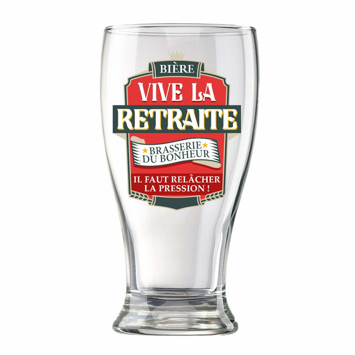 Verre à bière Vive la Retraite,Farfouil en fÃªte,Verres et gobelets