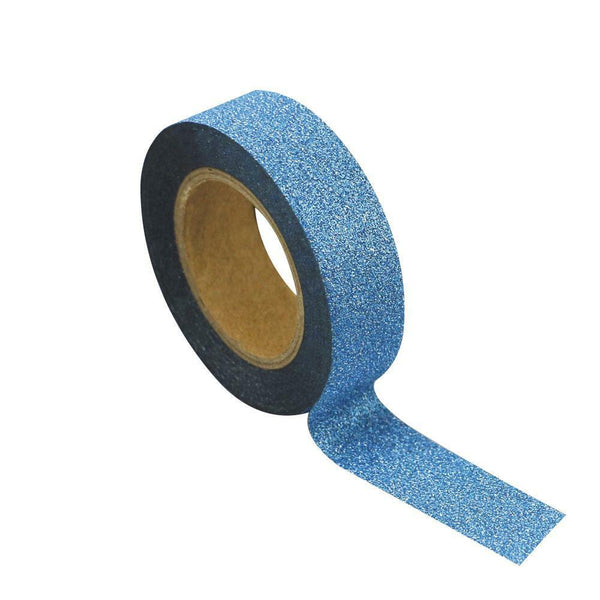 Washi tape / rouleau adhésif glitter bleu,Farfouil en fÃªte,Rubans, bolducs