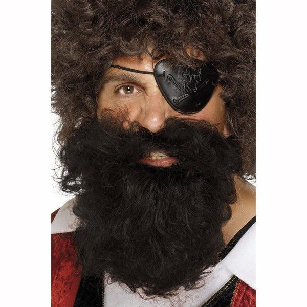 Barbe de pirate marron Deluxe,Farfouil en fÃªte,Moustaches, barbes