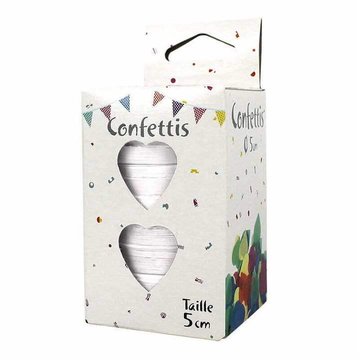 Boîte de confettis coeurs blanc 80 g,Farfouil en fÃªte,Confettis de table, pétales, graviers