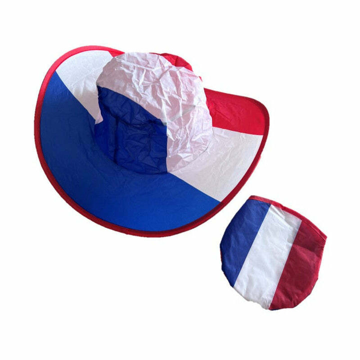 Chapeau de cow-boy Pop Up avec sac de rangement tricolore France,Farfouil en fÃªte,Chapeaux