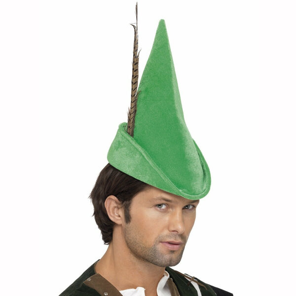 Chapeau de Robin des bois vert avec plume Deluxe,Farfouil en fÃªte,Chapeaux