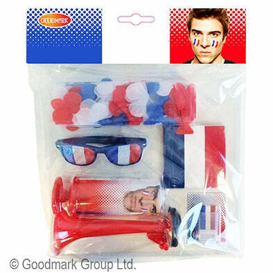 Kit d'accessoires de supporter France,Farfouil en fÃªte,Cotillons, serpentins, sans gênes, confettis