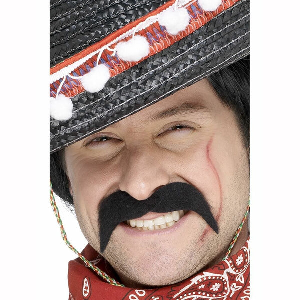Moustache de bandit mexicain noire autoadhésive,Farfouil en fÃªte,Moustaches, barbes