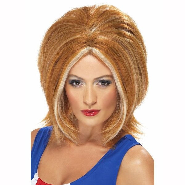 Perruque Spice Girl rousse avec mèches blondes adulte,Farfouil en fÃªte,Perruque