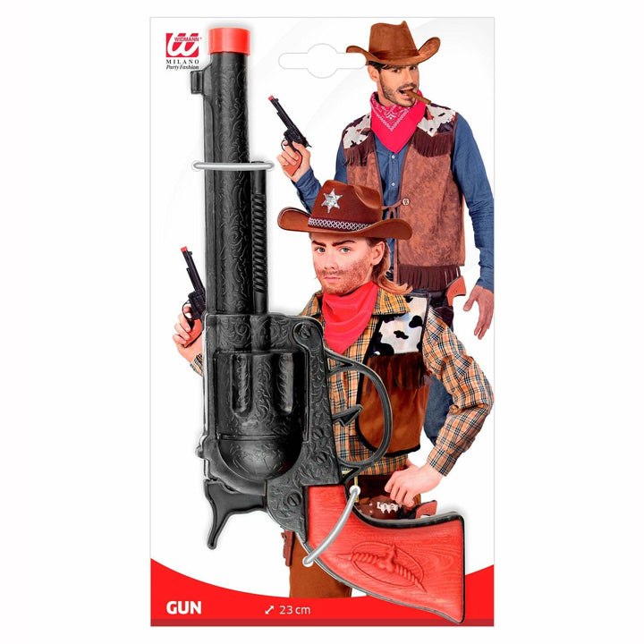 Pistolet cow-boy plastique couleurs au choix noir ou gris,Farfouil en fÃªte,Armes