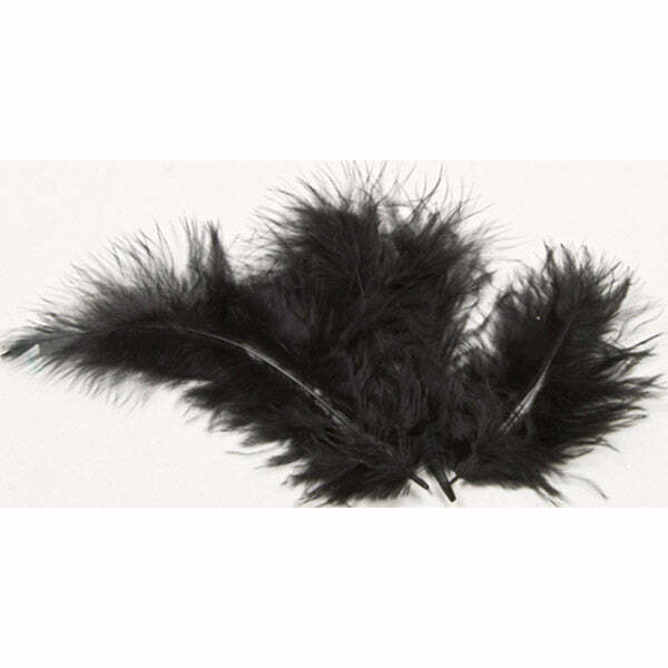 Sachet de 20 plumes de décoration noires 5.5 cm,Farfouil en fÃªte,Boas et plumes